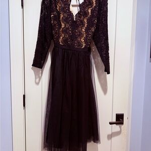 City Chic Black and Lace Dress